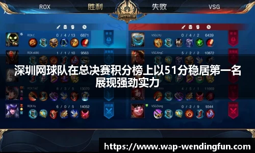 深圳网球队在总决赛积分榜上以51分稳居第一名展现强劲实力